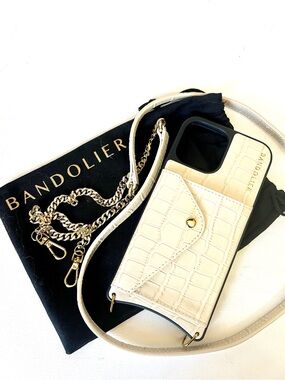 Bandolier Vivian Croc-Embossed Leather Phone Crossbody for iPhone 13 ProMax